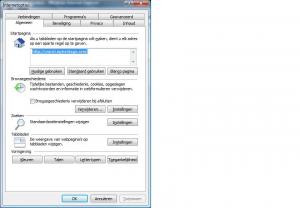 IE optiescherm (IE versie 8)